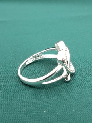 Anillo Plata Ley 925 Corazón Delfines