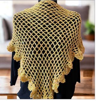 Sciarpina uncinetto giallo