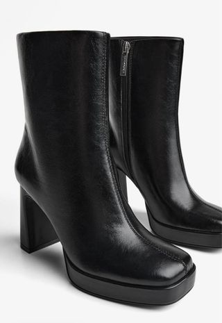 Botines de tacón negros para mujer