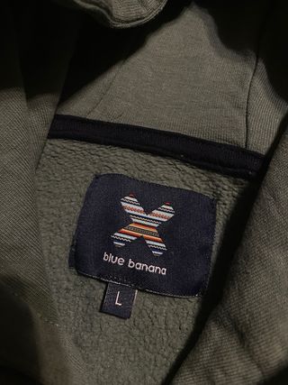 Sudadera Blue Banana verde con rosa