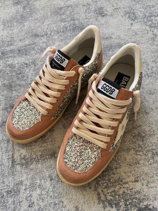 Sneakers Golden Goose Ballstar Glitter Rosa Argent