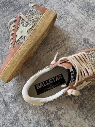 Sneakers Golden Goose Ballstar Glitter Rosa Argent