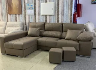 Chaiselongue modulare in tessuto e pelle