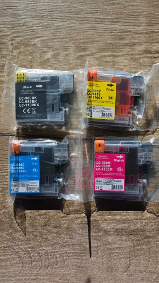 4 Cartuchos Tinta Brother LC-980 LC-985 LC-1100