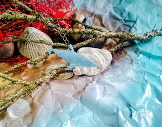 Pendientes y llavero de animales marinos artesanal