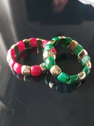 Pulseras Acero Dorado Elásticas