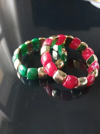 Pulseras Acero Dorado Elásticas