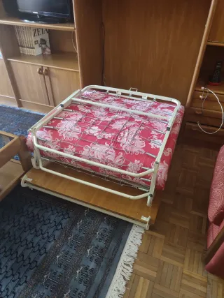 Mueble de salón madera y cristal