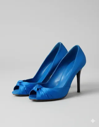Zapatos de tacón azul peep toe