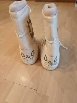 Botas D&G Junior Blancas y Doradas