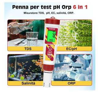 Misuratore acqua multifunzione ORP pH 6-in-1