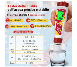 Misuratore acqua multifunzione ORP pH 6-in-1