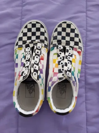 Zapatillas Vans Talla 37 Checkerboard Arcoíris