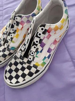Zapatillas Vans Talla 37 Checkerboard Arcoíris