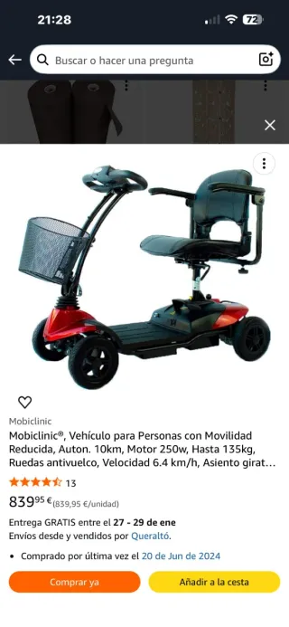 Silla eléctrica Mobiclinic 250w