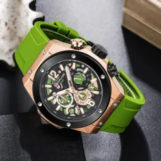 Reloj BORUSE Hombre Oro y Verde
