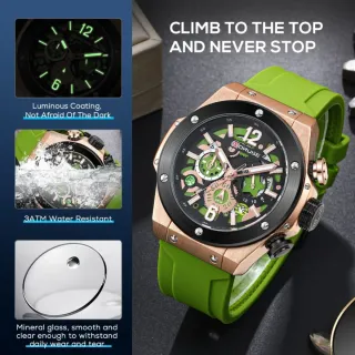 Reloj BORUSE Hombre Oro y Verde