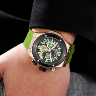 Reloj BORUSE Hombre Oro y Verde