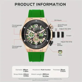 Reloj BORUSE Hombre Oro y Verde