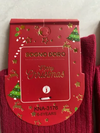 Calze rosse bambina tg 6-8 anni