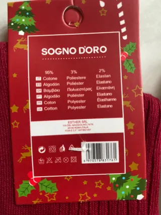 Calze rosse bambina tg 6-8 anni