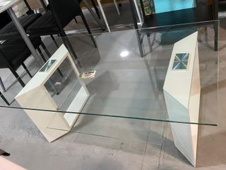 Mesa Centro Cristal Transparente y Madera