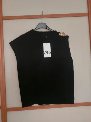 Top Zara Negro Talla L