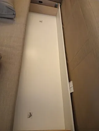 Sofá cama beige de tela