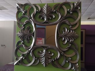 Recibidor con espejo lacado plata nuevo EXPOSICION