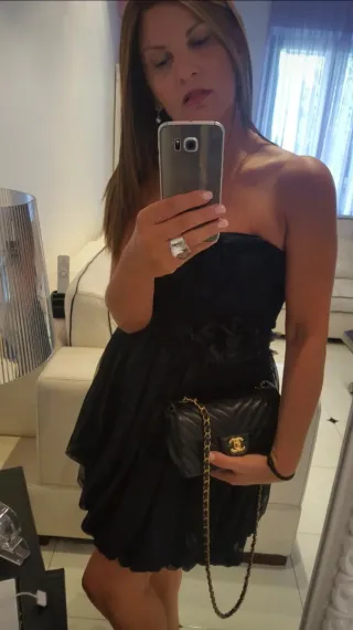 Abito Elisabetta Franchi Tulle Cintura Tg 42