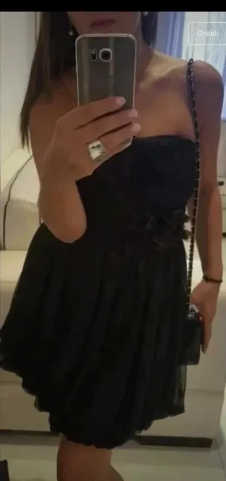 Abito Elisabetta Franchi Tulle Cintura Tg 42