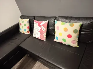 Sofá Cama Chaise Longue Negro