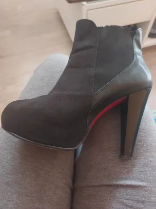 Botín negro tacón plataforma