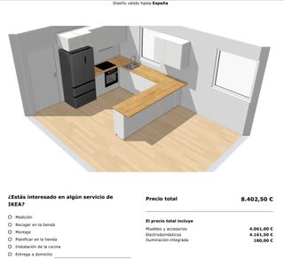 Cocina Ikea Gris y Blanca