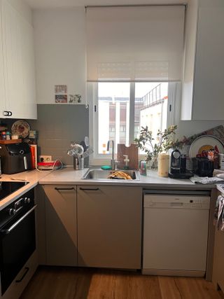 Cocina Ikea Gris y Blanca
