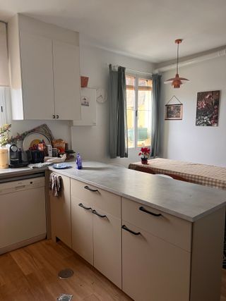 Cocina Ikea Gris y Blanca