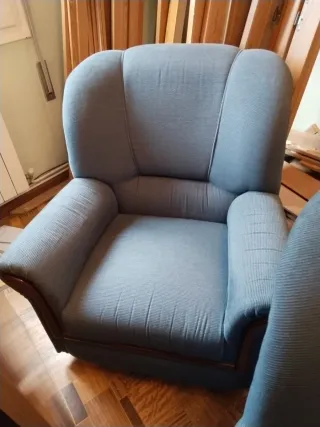 Sofá 3 plazas + 1 individual azul