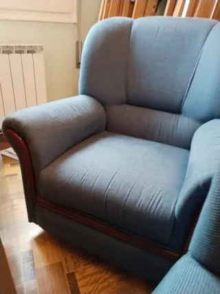 Sofá 3 plazas + 1 individual azul