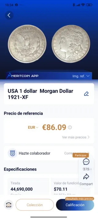 Dólar Morgan Plata