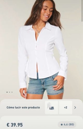 Camisa Hollister rosa acampanada