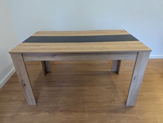 Mesa de jantar 6 pessoas madeira e vidro