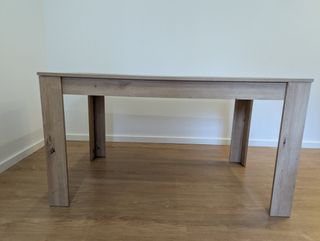 Mesa de jantar 6 pessoas madeira e vidro