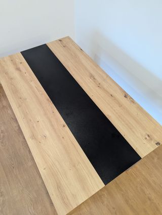 Mesa de jantar 6 pessoas madeira e vidro