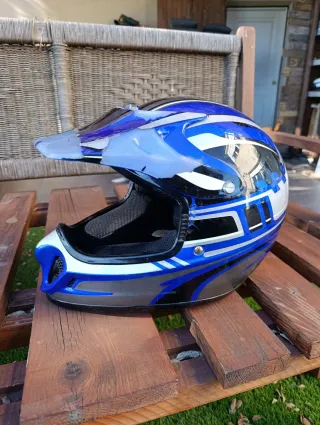 Casco Moto/Quad Azul y Negro