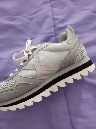 Zapatillas deportivas mujer grises y rosas