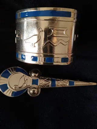 Set Bracciale Rigido e Spilla De Wan Vintage Italy