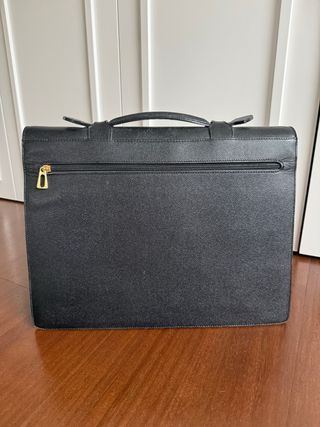 Maletín de piel negro 2 compartimentos