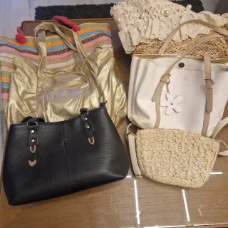 Lote 6 Carteras Negro y Dorado