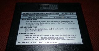 MEDIDOR DE AISLAMIENTO HIOKI 3110 - 04