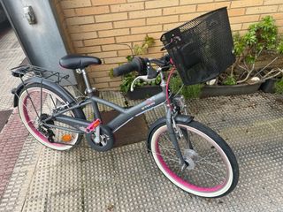 Bicicleta infantil niña paseo gris/rosa.rueda 20"